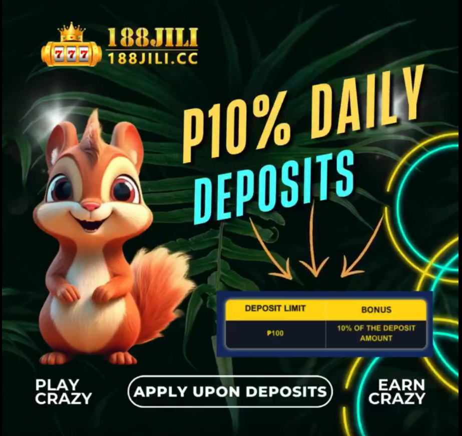 Dear 188JILI Daily Deposit 10% Promotion Up to Php7777